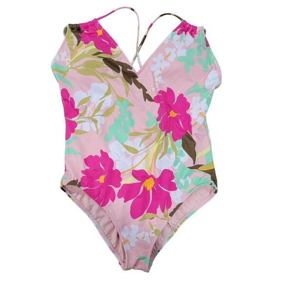 Miracle Beach Betty One Piece Strappy Tropical Swimsuit size Large Brand New - Picture 2 of 6